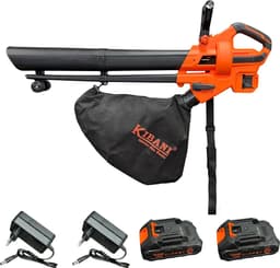 Productfoto van Kibani 3-in-1 accu bladblazer, bladzuiger en shredder met twee 21 V-accu's