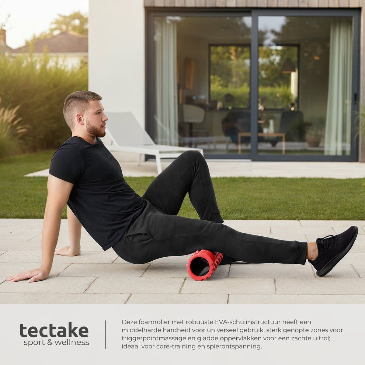 tectake® Foam Roller - Yoga & Fitness Massage Roller - Fascia Roller - 33,5 x ⌀14.5 cm - Massageroller - Zelfmassage en behandeling van bindweefsel - Triggerpoint Foamroller - Rood thumbnail 8