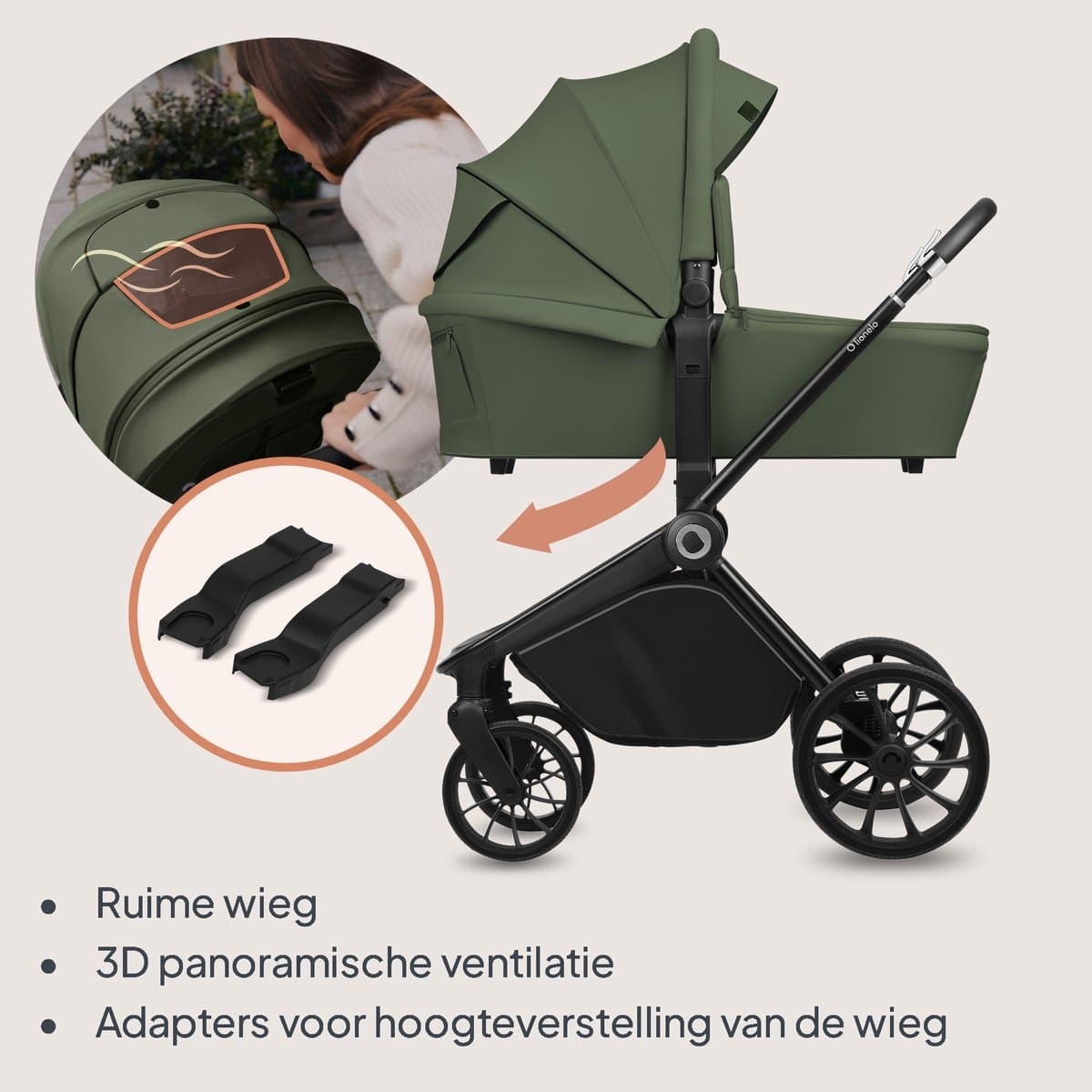 Lionelo Mika Plus 3in1 - Complete kinderwagen met autostoel thumbnail 7