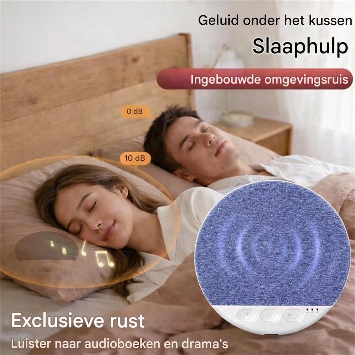 Ynkkvre Ynkkvre Slaapkussenluidspreker: Bluetooth 5.4, witte ruis, timer thumbnail 7
