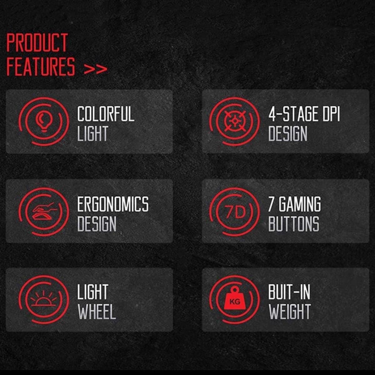 Bedrade Gaming Muis – RGB – Optische USB Computer Muis – 4 DPI Instelbaar tot 2400 – Ergonomisch – 7 Knoppen – Plug & Play – PC & Laptop thumbnail 3