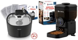 Productfoto van JC Pets automatische voerbak met camera en drinkfontein