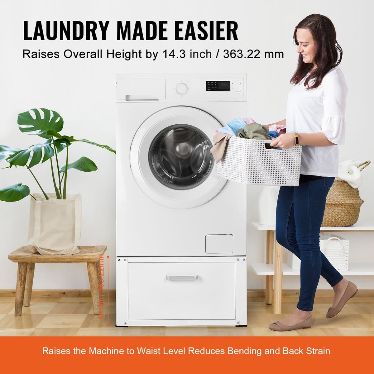 Wasmachine en Droger Onderstel - Sokkel/Verhoger - Draagvermogen 299,4 kg - Afmeting 71,1 x 68,6 x 36,3 cm - Universele Pasvorm - Robuust - Staand Platform thumbnail 7