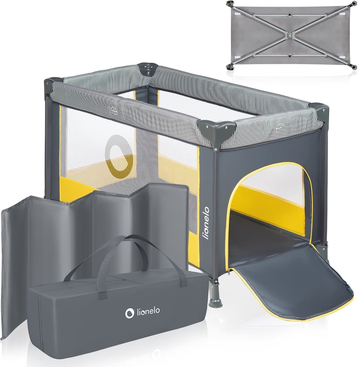 Campingbedje 3 in 1 - Baby Bed / Inklapbare Box / Reisbedje - 60x120 cm - 0-36 maanden / tot 15 kg - MET comfort MATRAS - Zij-ingang met rits - Wielen - Transporttas - Lionelo Stefi Babybed Babybox Ledikant thumbnail 2