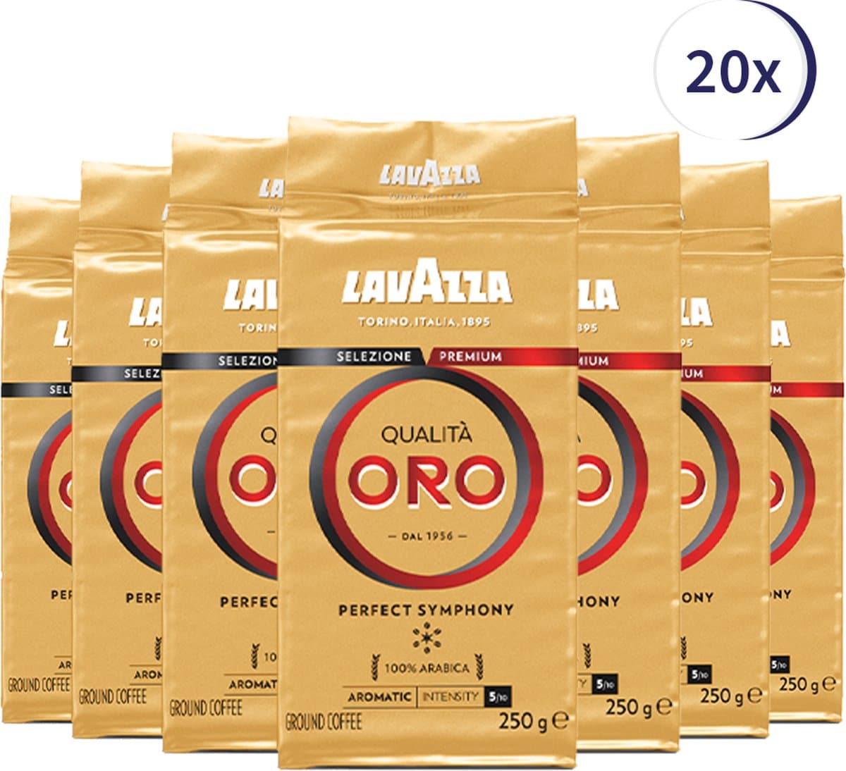 Lavazza Qualita Oro gemalen / filterkoffie - 250 gram krimp x20 thumbnail 2