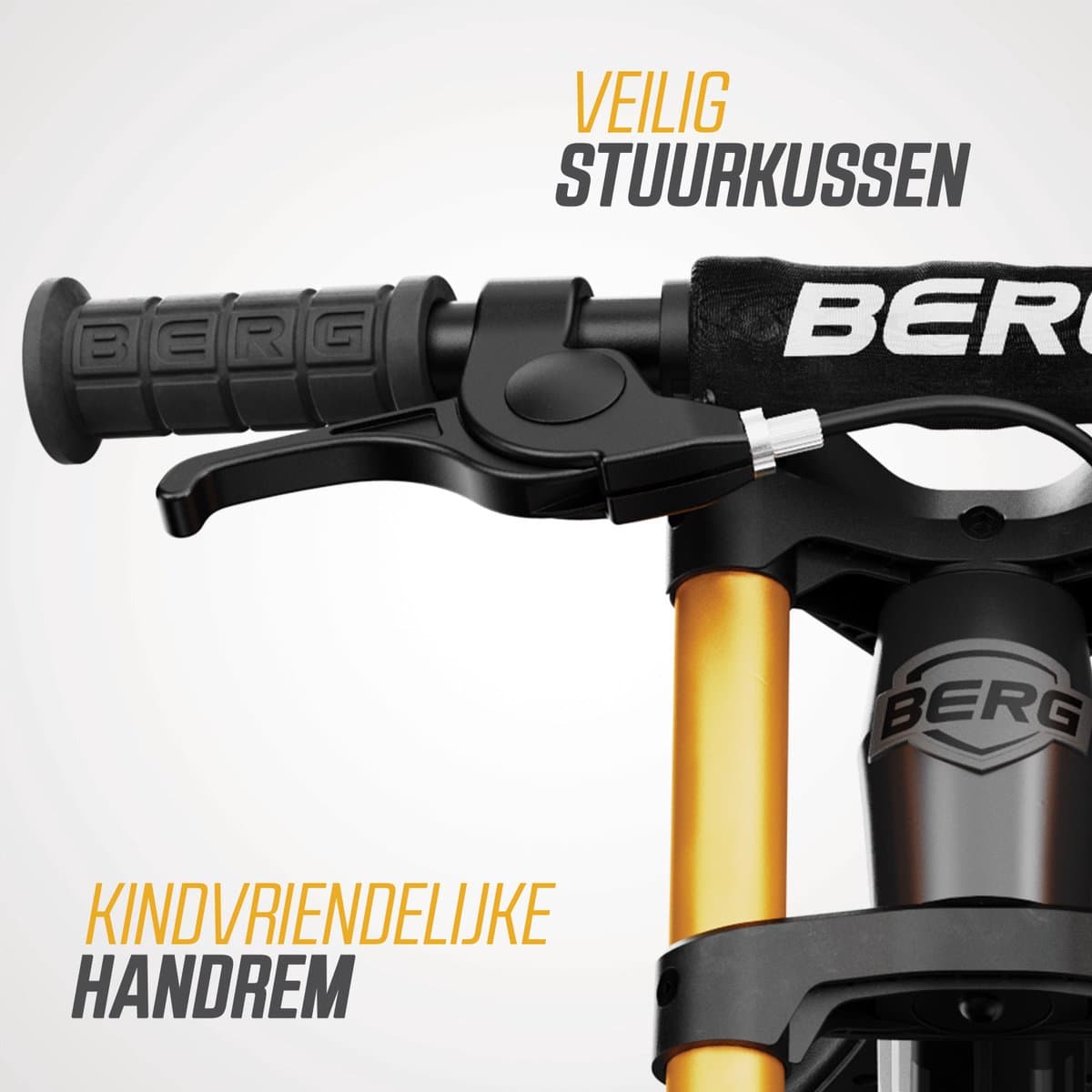 BERG Biky Cross Grey Loopfiets - 12 inch - Met handrem - Lichtgewicht frame van magnesium - Verstelbaar zadel - 2,5+ Jaar - Grijs thumbnail 4