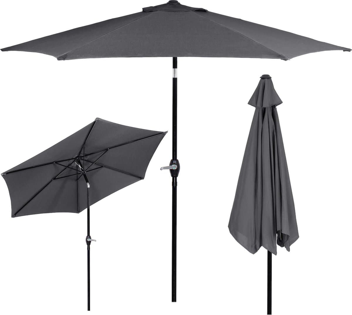 Springos Parasol | Parasols | Kantelbaar | Met ventilatie | Graphite | Ø 250 cm thumbnail 5