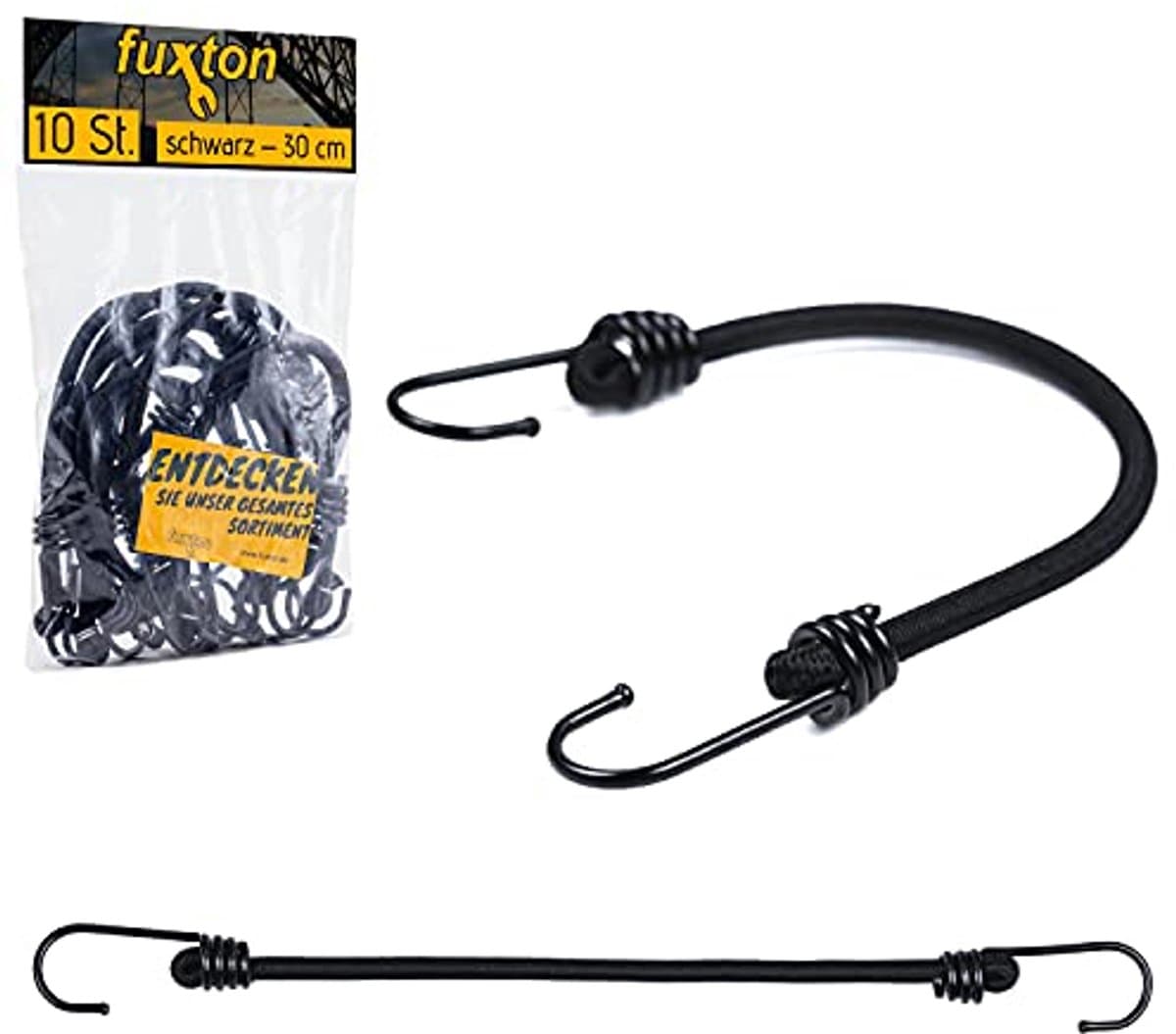 Set van 10 Spanschroeven met Haken - 100cm Zwart voor Dakdragers, Fiets, Auto, Tent