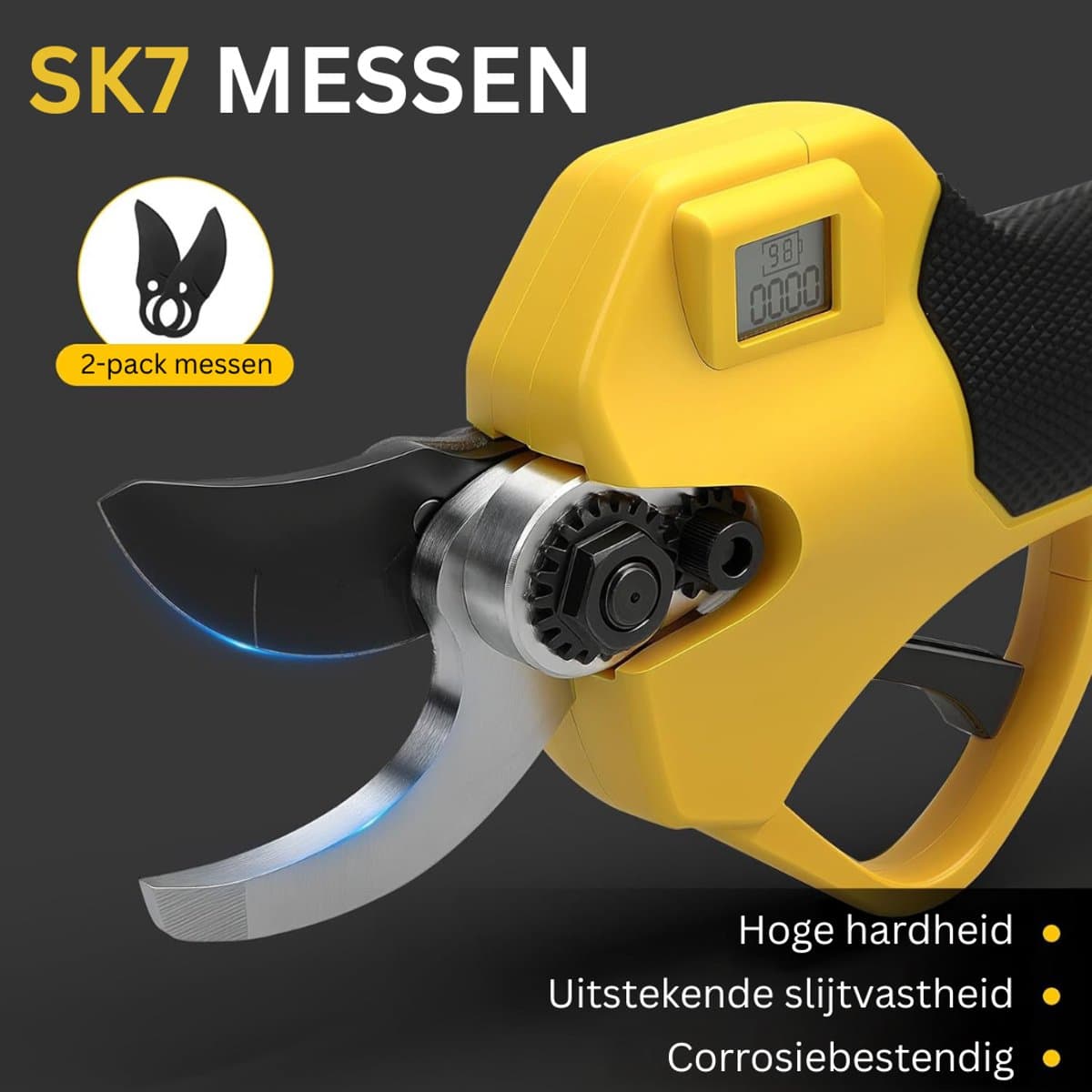 DailySupplies® Telescopische Snoeischaar - Mini Kettingzaag - Heggenschaar - Takkenschaar - Takkenzaag - Elektrische Snoeizaag met Accu - Geel thumbnail 6
