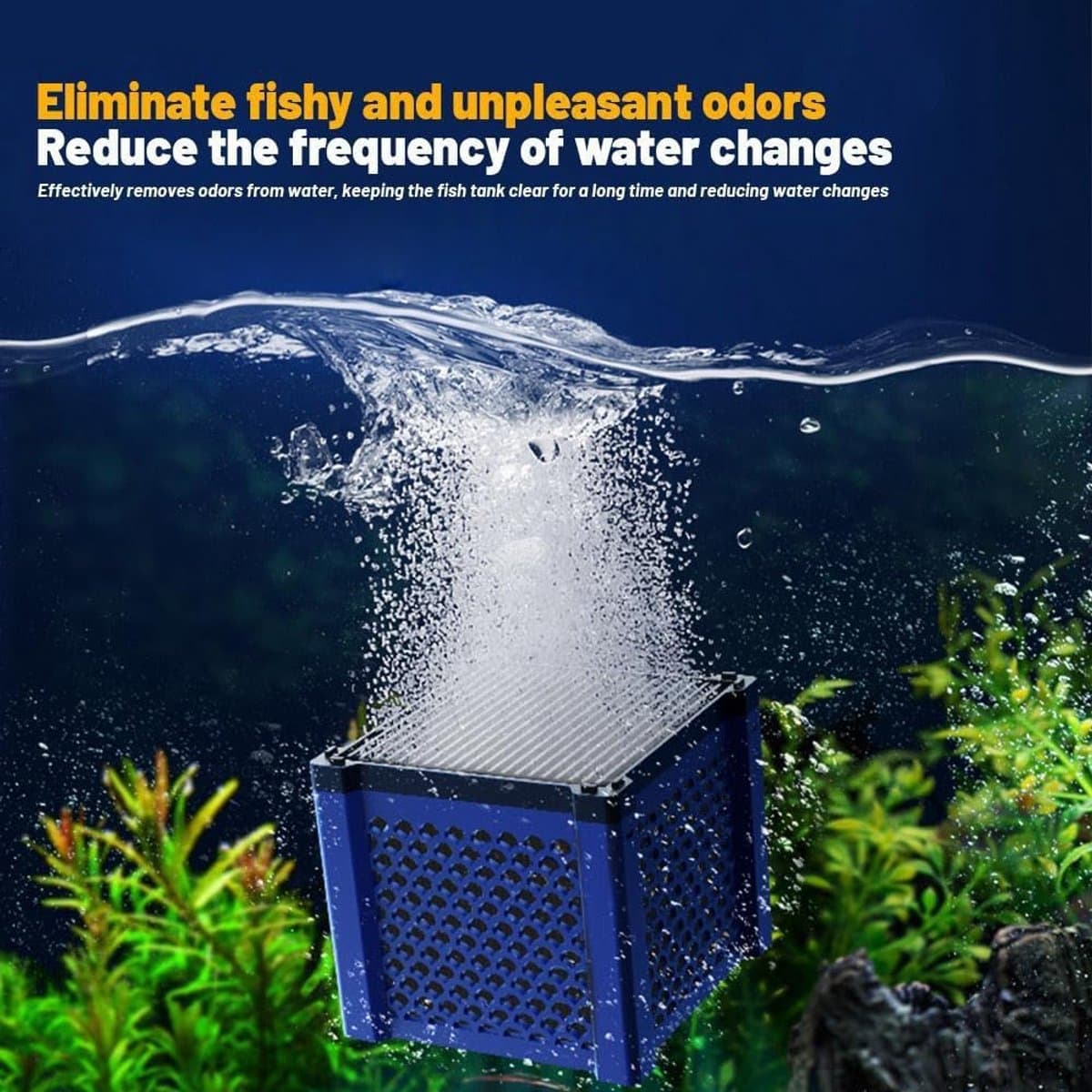 Aquariumpomp - Aquariumfilter - Aquariumpomp met filter-Pure Cube Sink Filter - Eco Sink Waterzuiveraar Cube - Superieure filtratie en geurcontrole - Actieve koolwaterzuiveraar voor vee voor vijvers, aquaria en vissen (blauw - één verpakking) thumbnail 5