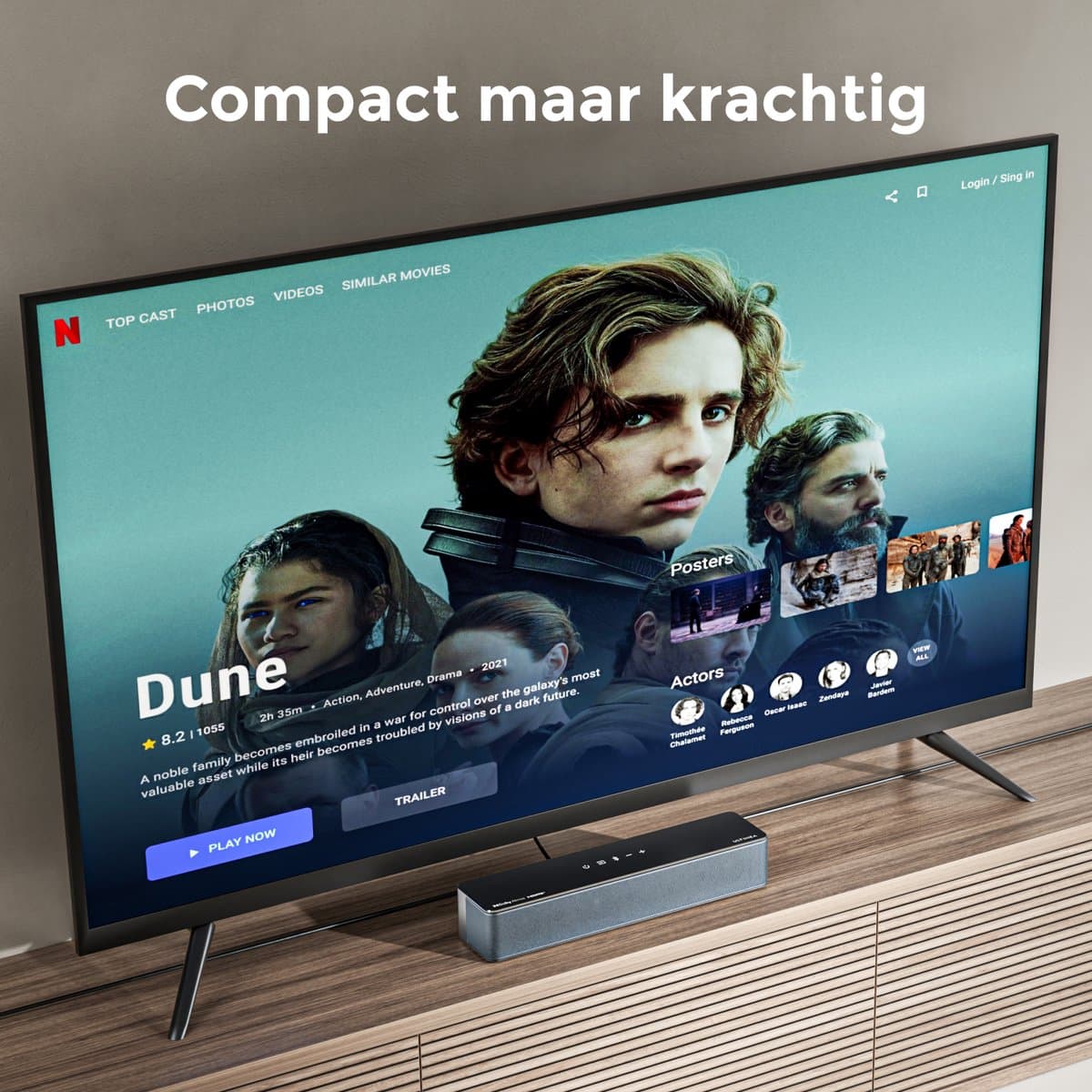 ULTIMEA Poseidon D80 Boom Dolby Atmos Soundbar 7.1 met 6.5" Draadloze Subwoofer, 500W Surround Sound voor TV - Zwart thumbnail 8