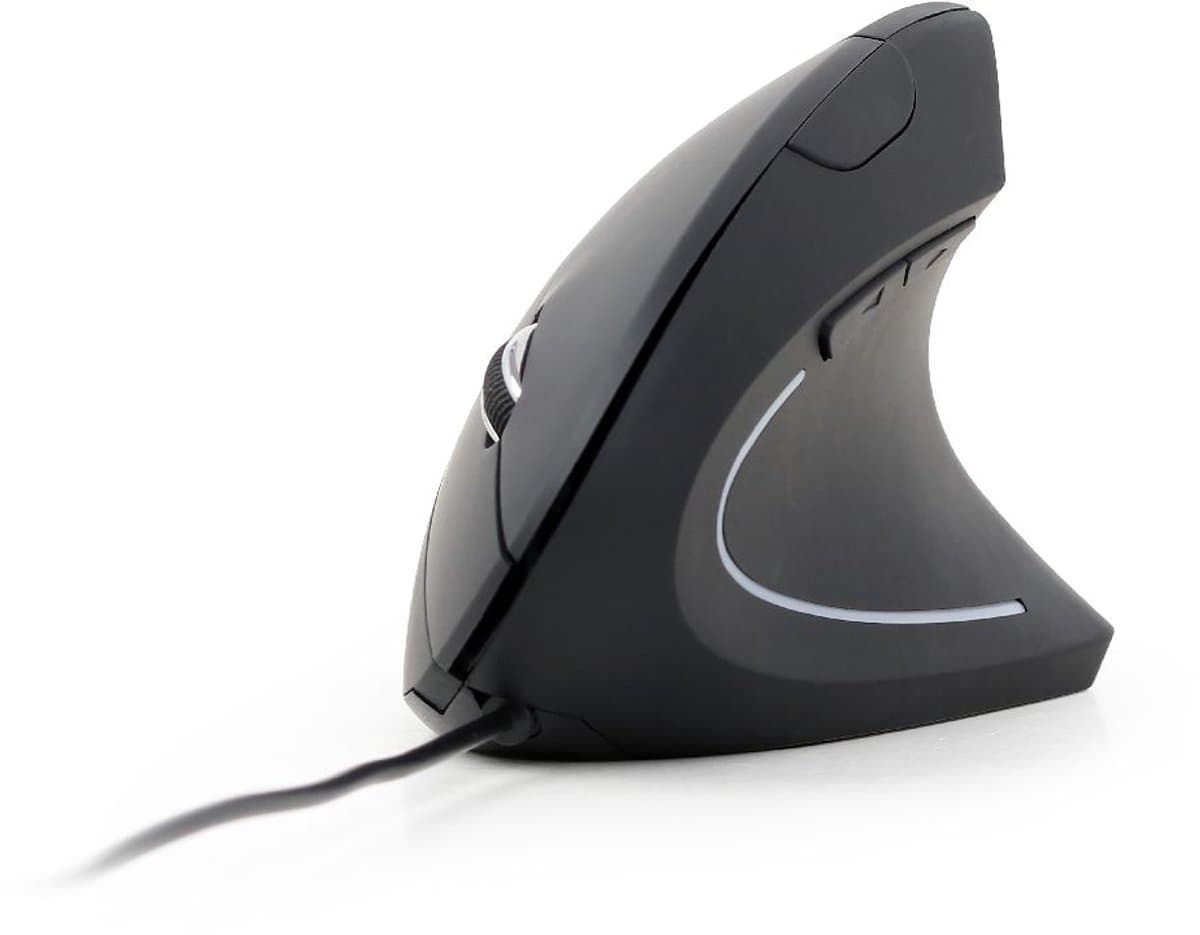 Gembird Ergonomische Bedrade Optische Muis - Rechtshandig Verticaal Ontwerp voor Comfort en Precisie bij Internetten en Gamen, Zwart