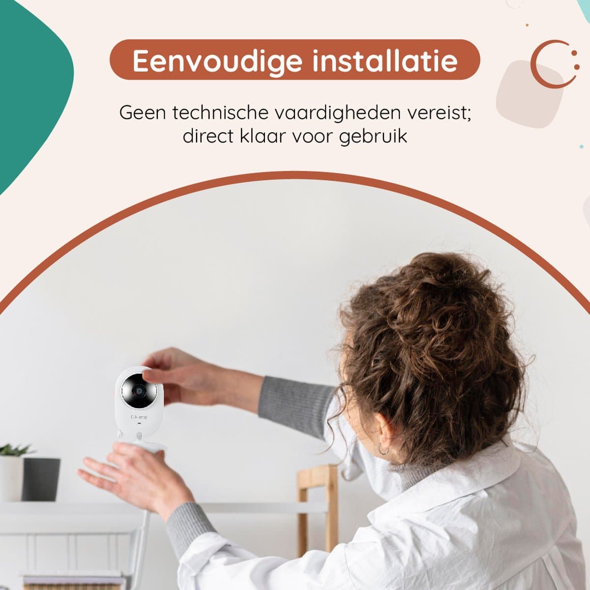 Numsy Babyfoon met Camera - Baby Monitor met VOX - Nachtzicht - Babyphone met Temperatuurweergave - Baby Monitor Uitbreidbaar tot 4 camera's thumbnail 2