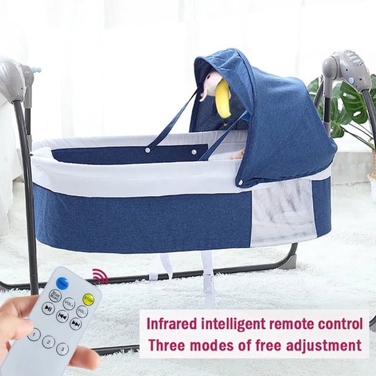 Baby Swing - Elektrische Babyschommel - Automatische Wipstoel voor je Baby - Schommelstoel thumbnail 5