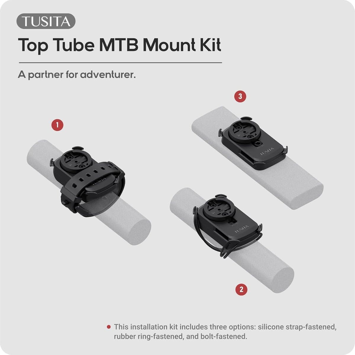 SnelShoppen - Top Tube MTB Holder voor Garmin Edge & Wahoo ELEMNT - Stabiele Bevestiging voor Mountainbikes - Meerdere Montageopties - Ideaal voor Fie thumbnail 3