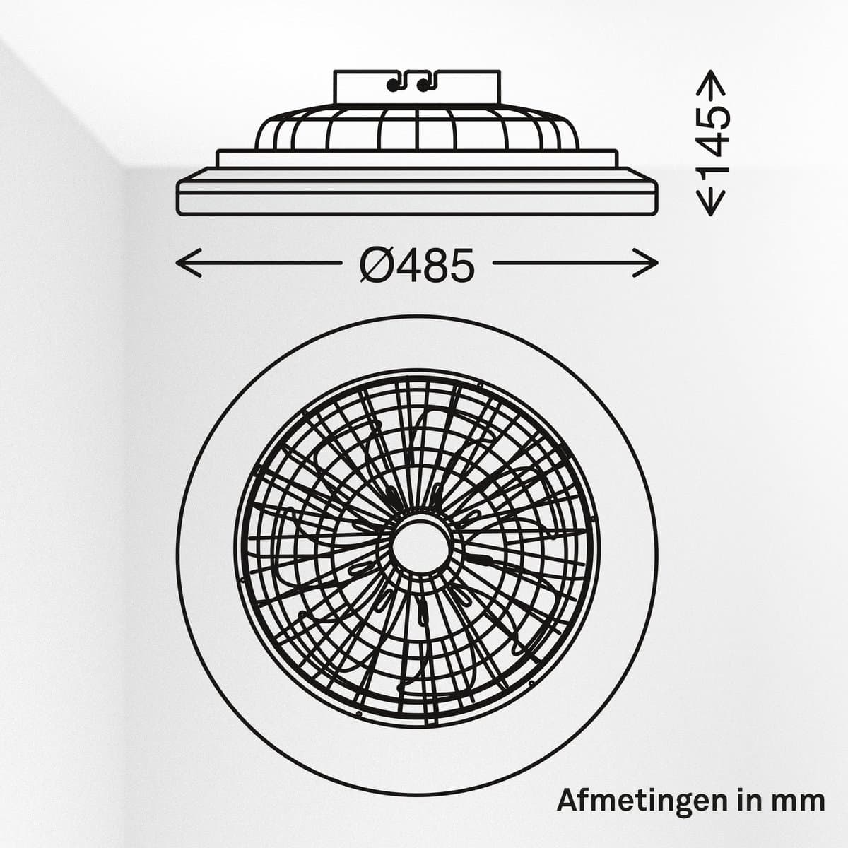 BRILONER Tuulentin A - Plafond ventilator met verlichting - LED plafondlamp met ventilator en RGB-verlichting - plafondventilator dimbaar - 5 snelheden - Ø48,5cm - wit thumbnail 8