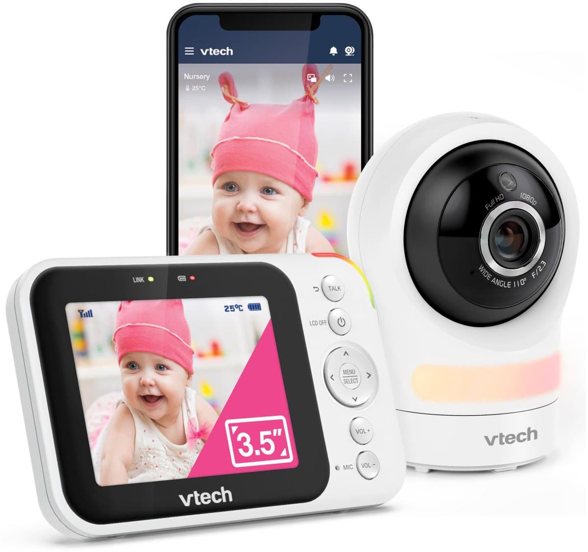 VTech RM4761 Smart video babyfoon met camera - 3.5 inch Scherm - 1080p Full HD - Pan & tilt - Zoom - Wi-Fi - Nachtlampje - Terugspreekfunctie thumbnail 2