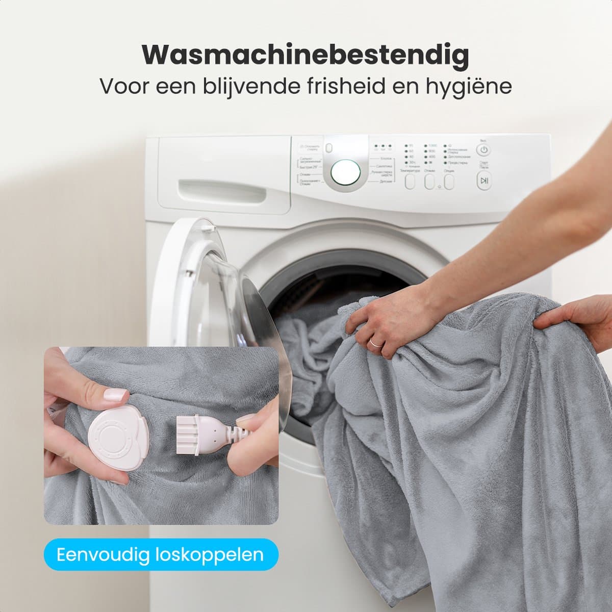 Auronic Elektrische Deken - 200 x 180 cm - 2 Persoons Warmtedeken - 9 Warmte en Timerstanden - Verwarmingsdeken - Sherpa Fleece - Grijs thumbnail 7