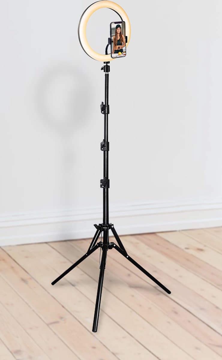 Bigben Connected, Set Influence XL Lichtring 26cm met Statief 1,6m, Zwart thumbnail 3