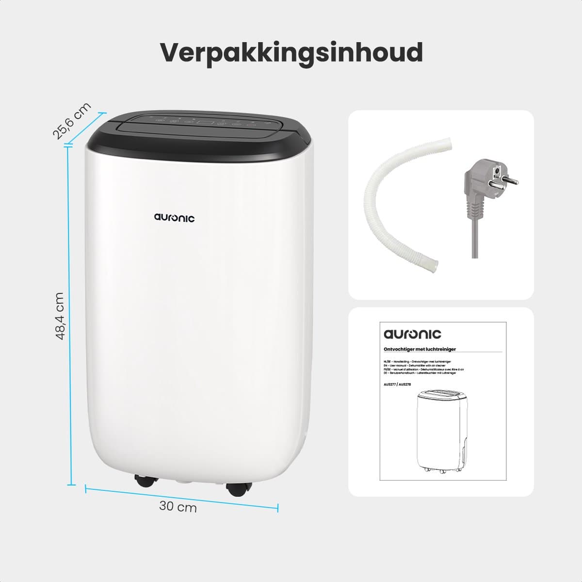 Auronic Luchtontvochtiger en Luchtreiniger - Pro Plus Series - Ontvochtigt 10L per dag in Huis - 2,6L Waterreservoir - Slaapkamer en Woonkamer - Was-droog functie - Vochtopnemer voor in Huis - Dehumidifier - Wit thumbnail 7