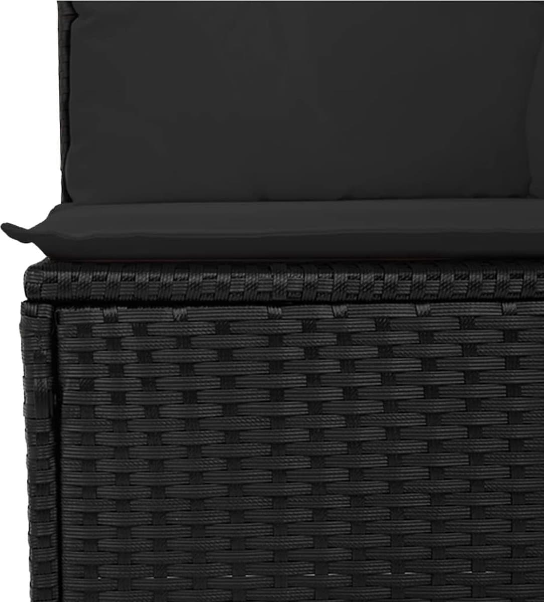 vidaXL - 6-delige - Loungeset - met - kussens - poly - rattan - zwart thumbnail 7