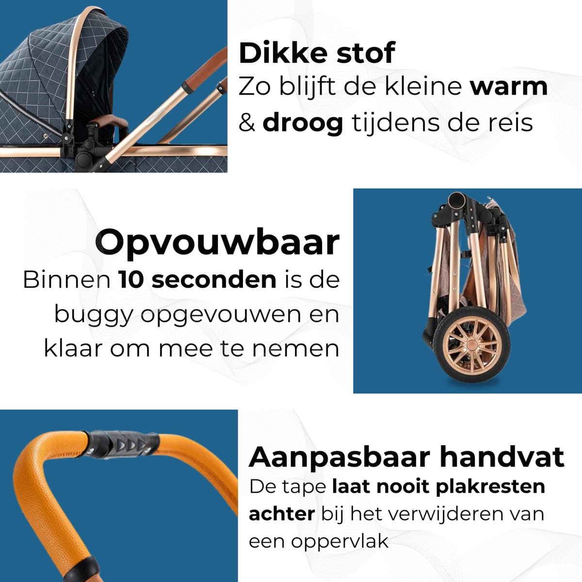 Lunola Nova - Kinderwagen 3-in-1 - incl. autostoel - 0-20kg - XXL - Multifunctionele Buggy 3in1 - Blauw thumbnail 3