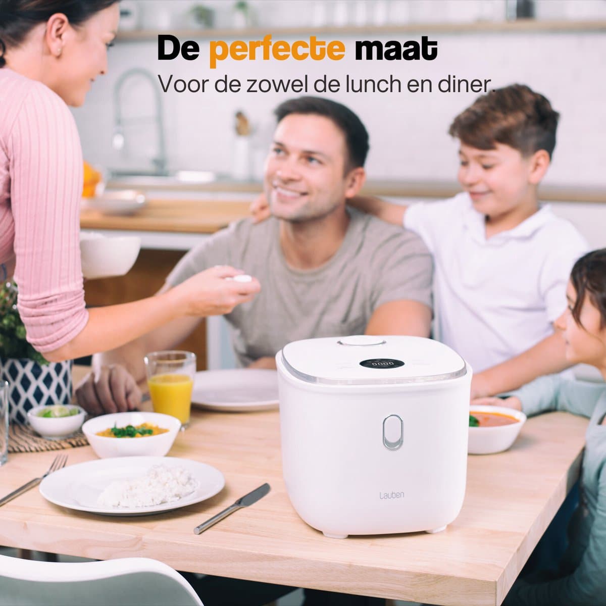Lauben Rice Cooker - 3L- Rijstkoker - Stoomkoker - Rijstkoker met lage suikerfunctie - 605W - Wit thumbnail 6