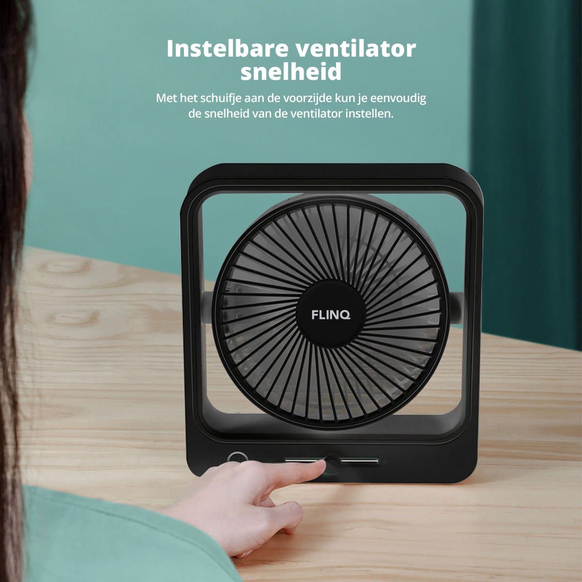 FlinQ Coolcube tafelventilator met accu en 24 snelheden thumbnail 8
