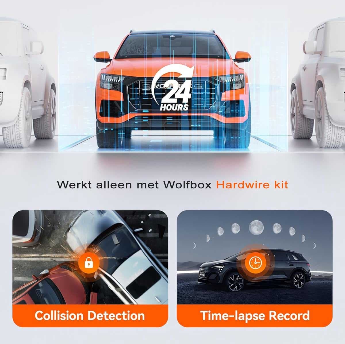 Wolfbox G930 4K Gps 64gb Mirror dashcam - Parkeermodus - 10,0 inch touchscreen Lcd - 4K + Full HD resolutie - Gps ontvanger - 64gb Micro SD kaart - Spiegel dashcam en digitale binnenspiegel thumbnail 3