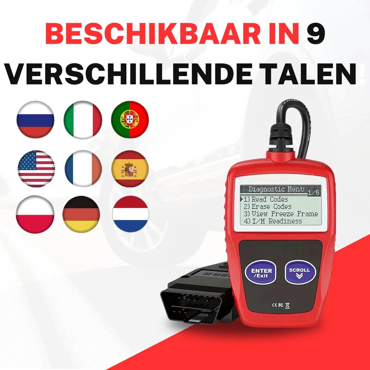 OBD2 Scanner – Auto Uitlezen & Storing Verwijderen – Nederlands – Plug & Play – CE-Gecertificeerd – Jumalu thumbnail 4