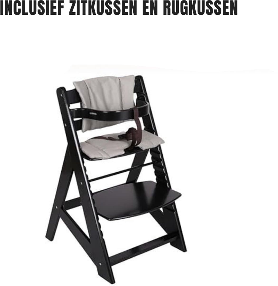 Zylo® Kinder Eetstoel - Baby Eetstoel - Kinderstoel Baby - 48x58x80 - Zwart thumbnail 3