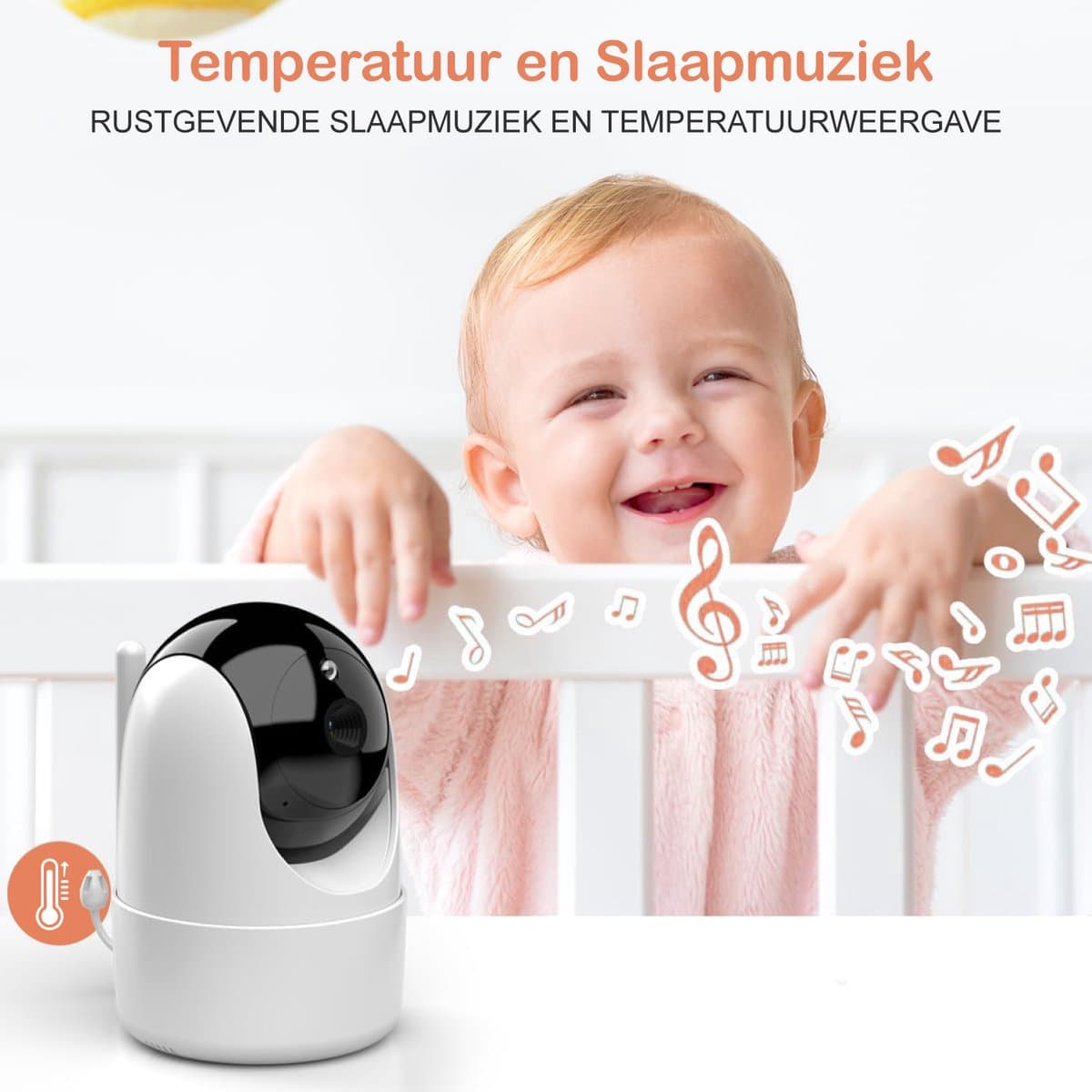 Nubex® Babyfoon met camera - Op afstand bestuurbaar - 5 inch Extra Groot Scherm - Video & Audio - Baby monitor thumbnail 8