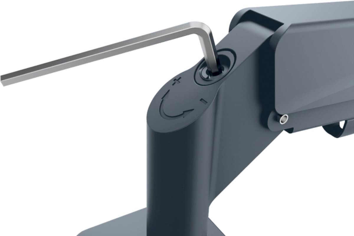 Leitz Ergo Ruimtebesparende Monitor arm - Tot 32" & 9kg - Voor 2 Schermen - Bureaubevestiging - Donkergrijs thumbnail 3