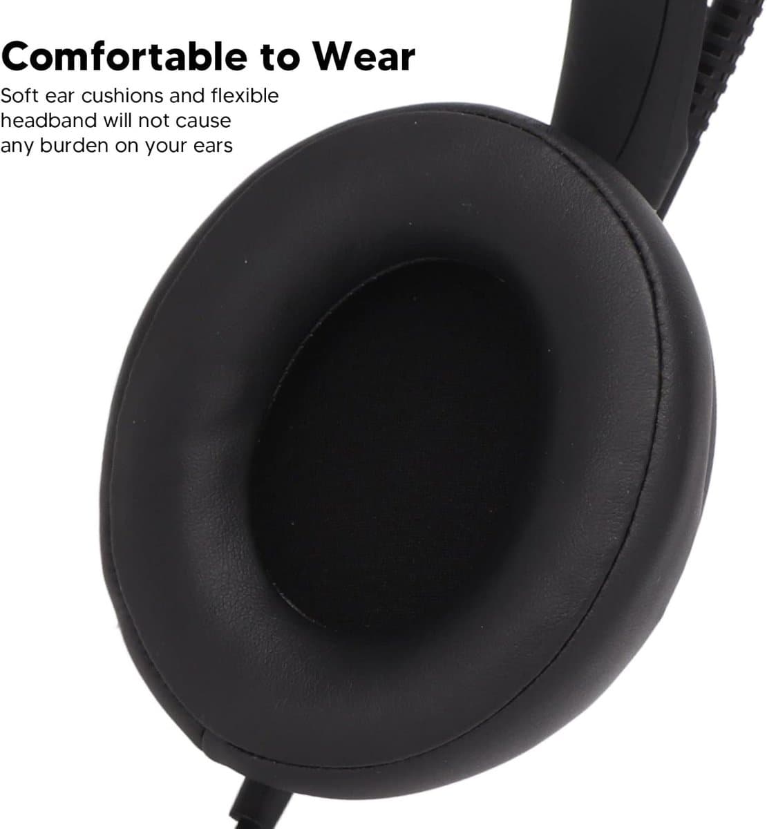 Bedrade Headset - Mono Oortelefoon - Klantenservice Bellen - Ruisonderdrukking HD - Dubbele 3.5mm - Zwart thumbnail 4