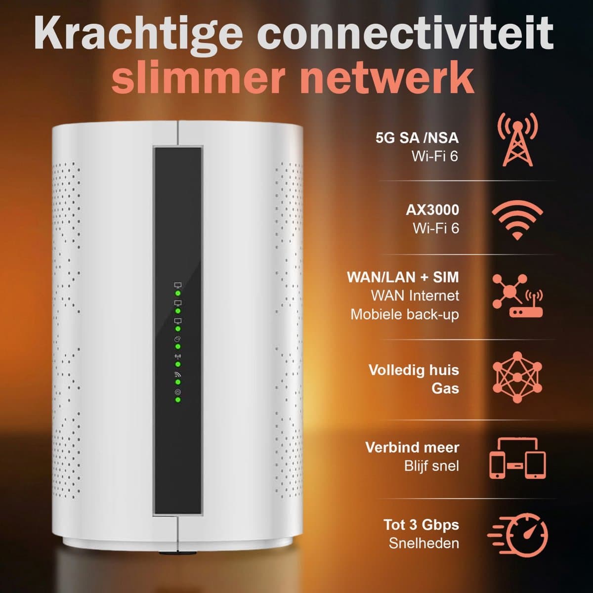 Neotex WiFi-Versterker: WiFi 6, dual-band, mobiele router thumbnail 3