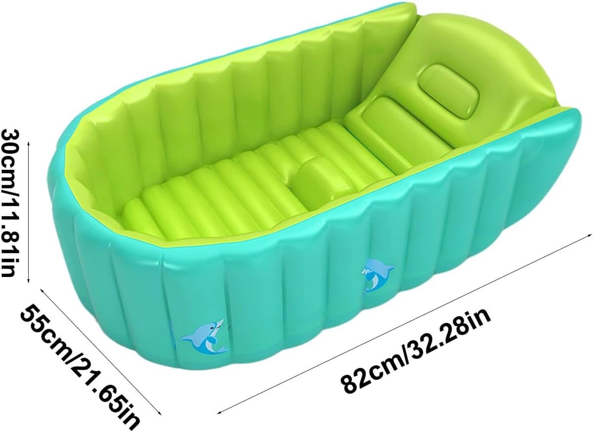 Opblaasbare Babybadkuip - Draagbaar Badje - Babybadje Thuis - Antislip Stabiliteit - 82 x 55 x 30 cm - Meerkleurig thumbnail 7