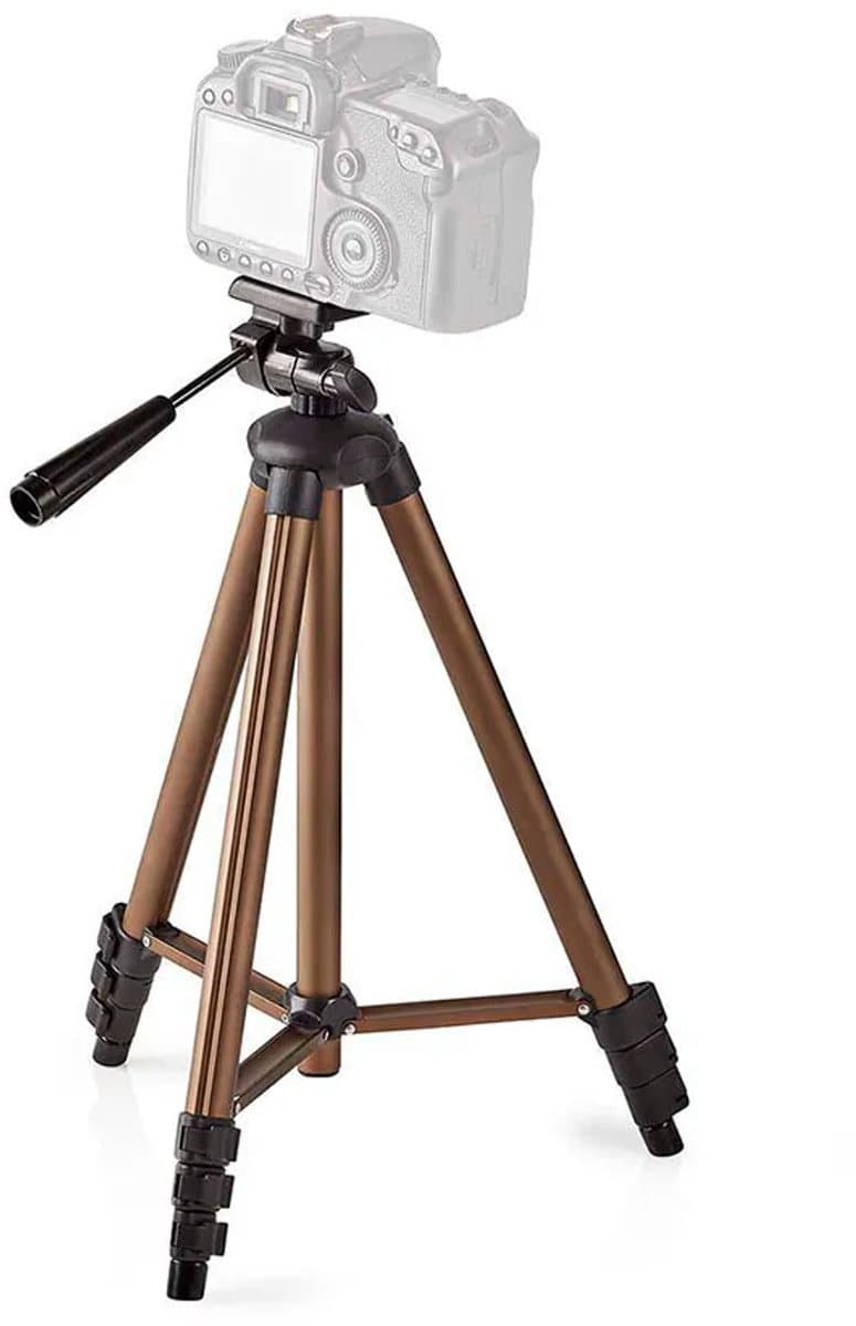Nedis Statief - Maximaal draagvermogen: 2.0 kg - Minimale werkhoogte: 40.5 cm - Maximale werkhoogte: 128.0 cm - 4 Segmenten - Pan - Inclusief reistas - ABS / Aluminium - Brons / Zwart thumbnail 2