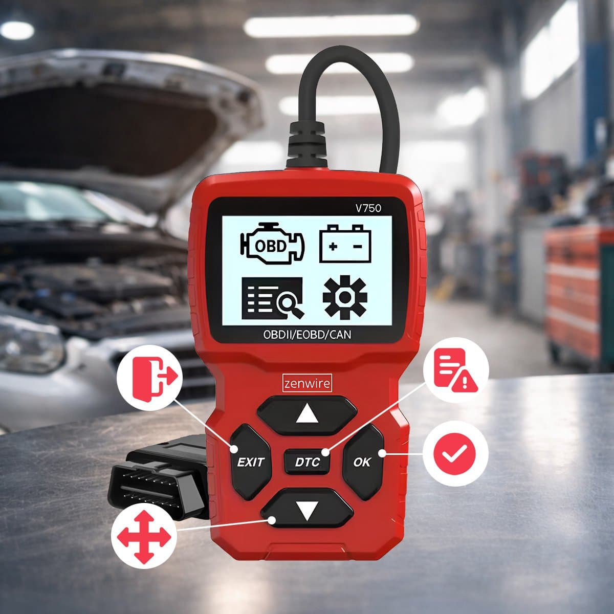 OBD-diagnose-interface met scherm V750 thumbnail 7