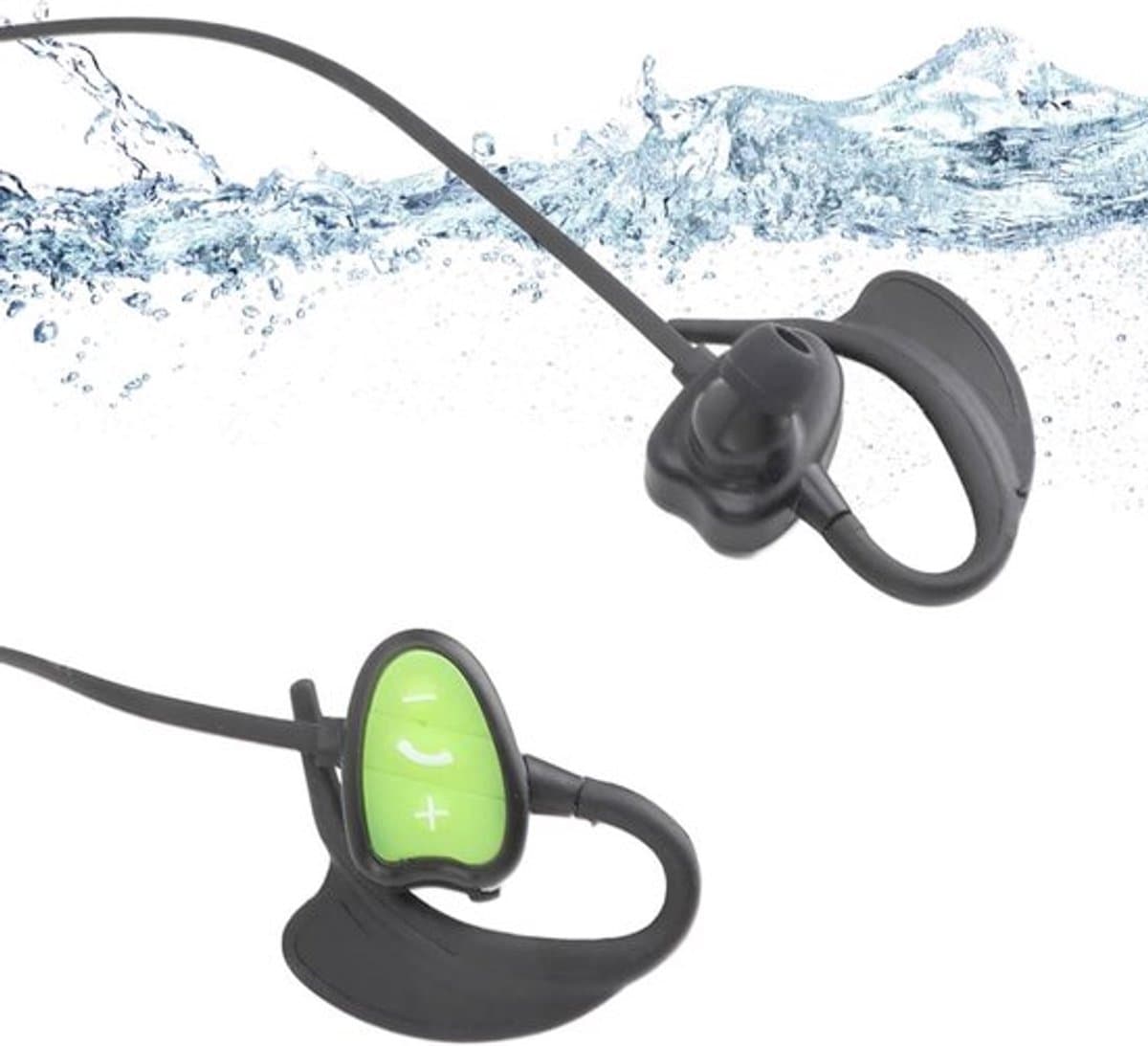 Waterdichte In-ear Zwemhoofdtelefoon met Draadloze Mp3-speler - Groen - Zwemmen Sporten Hardlopen