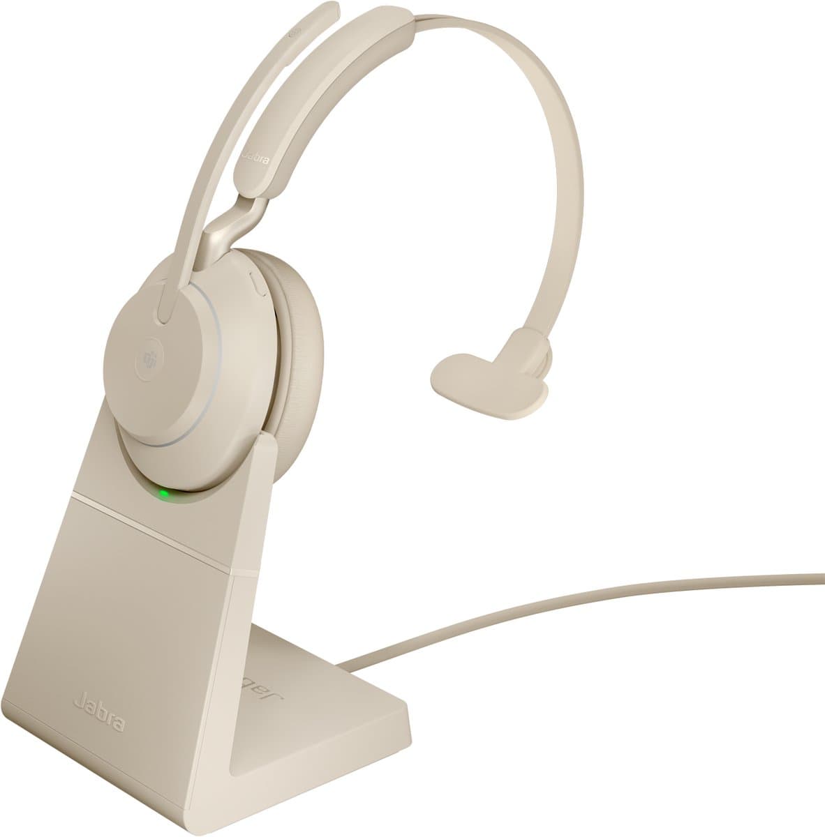 Jabra Evolve2 65 Link380c MS Mono - Bluetooth Headset - Draadloos - On-Ear - Beige