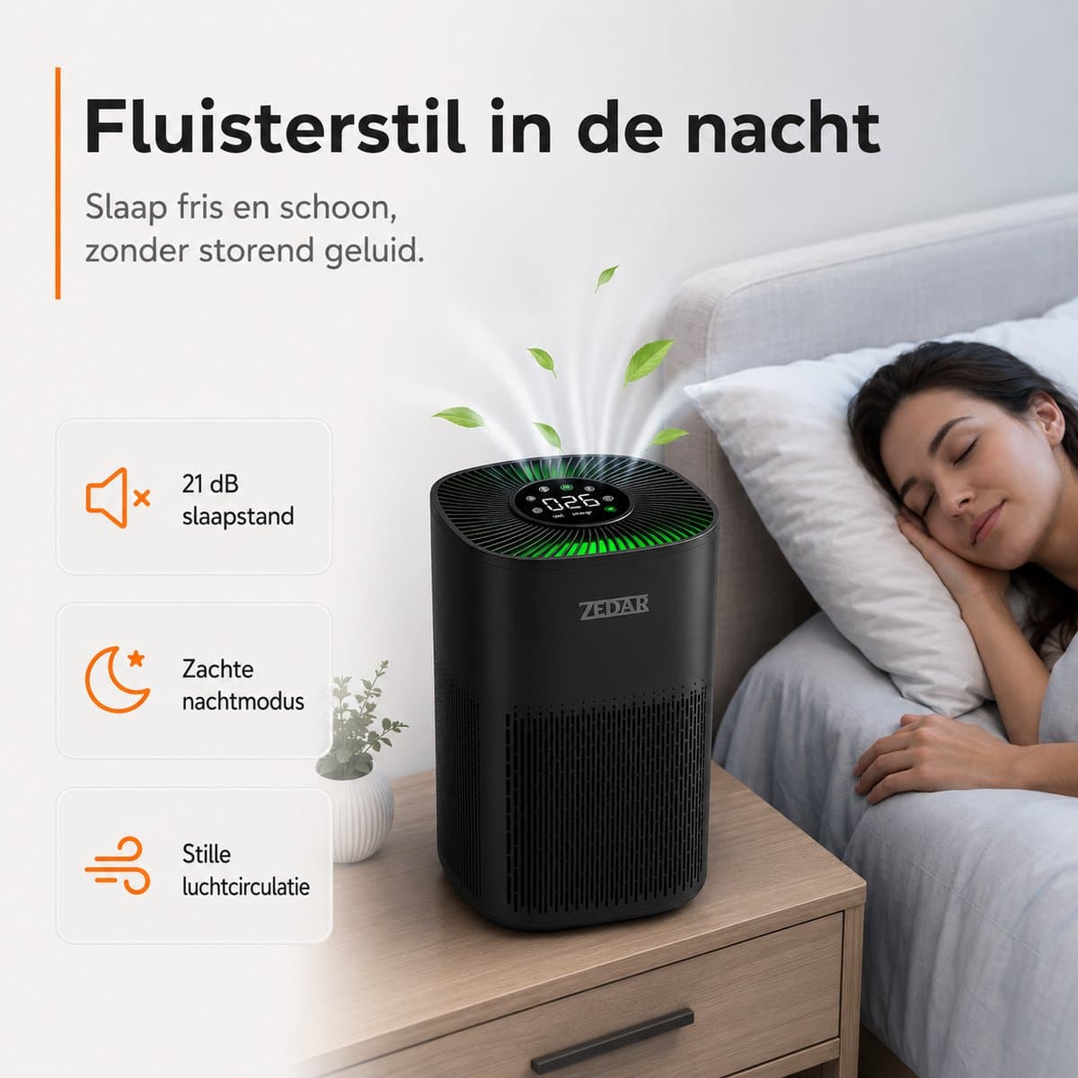 Luchtreiniger / Air Purifier met APP en HEPA 13 filter + koolstoffilter - Werkt tegen huisstofmijt, hooikoorts, allergie, stof, - 210 m³/u - Zedar L600 thumbnail 8