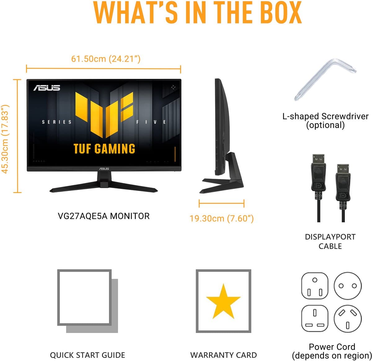 ASUS TUF Gaming VG27AQE5A - QHD Fast IPS Gaming Monitor - G-Sync Compatible - 90% DCI-P3 - 120% sRGB - 0.3ms - 165hz - 27 inch thumbnail 3