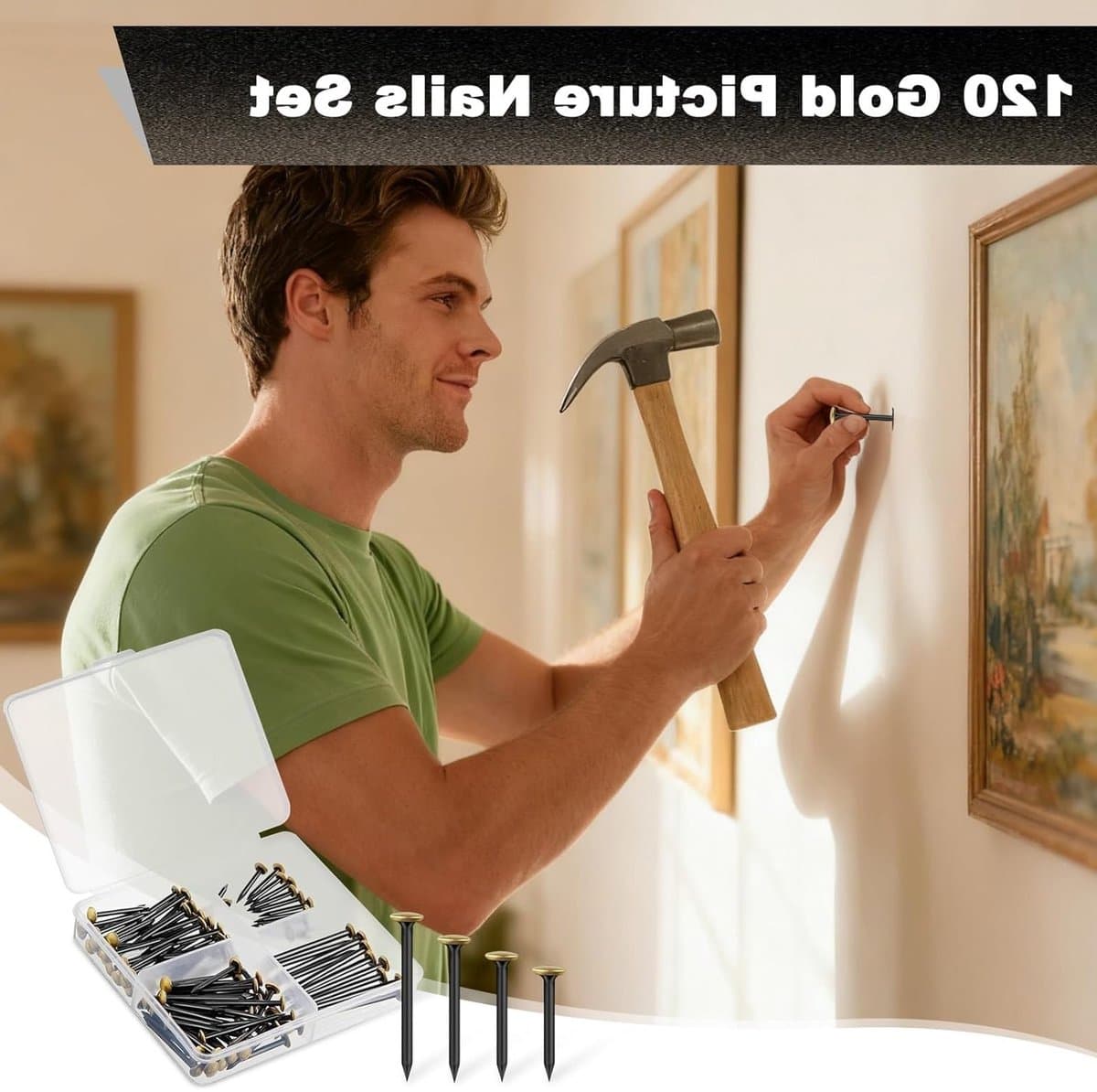 Nagelset 120 Stuks met Opbergdoos, Diverse Maten Spijkers voor Hout en Beton thumbnail 5