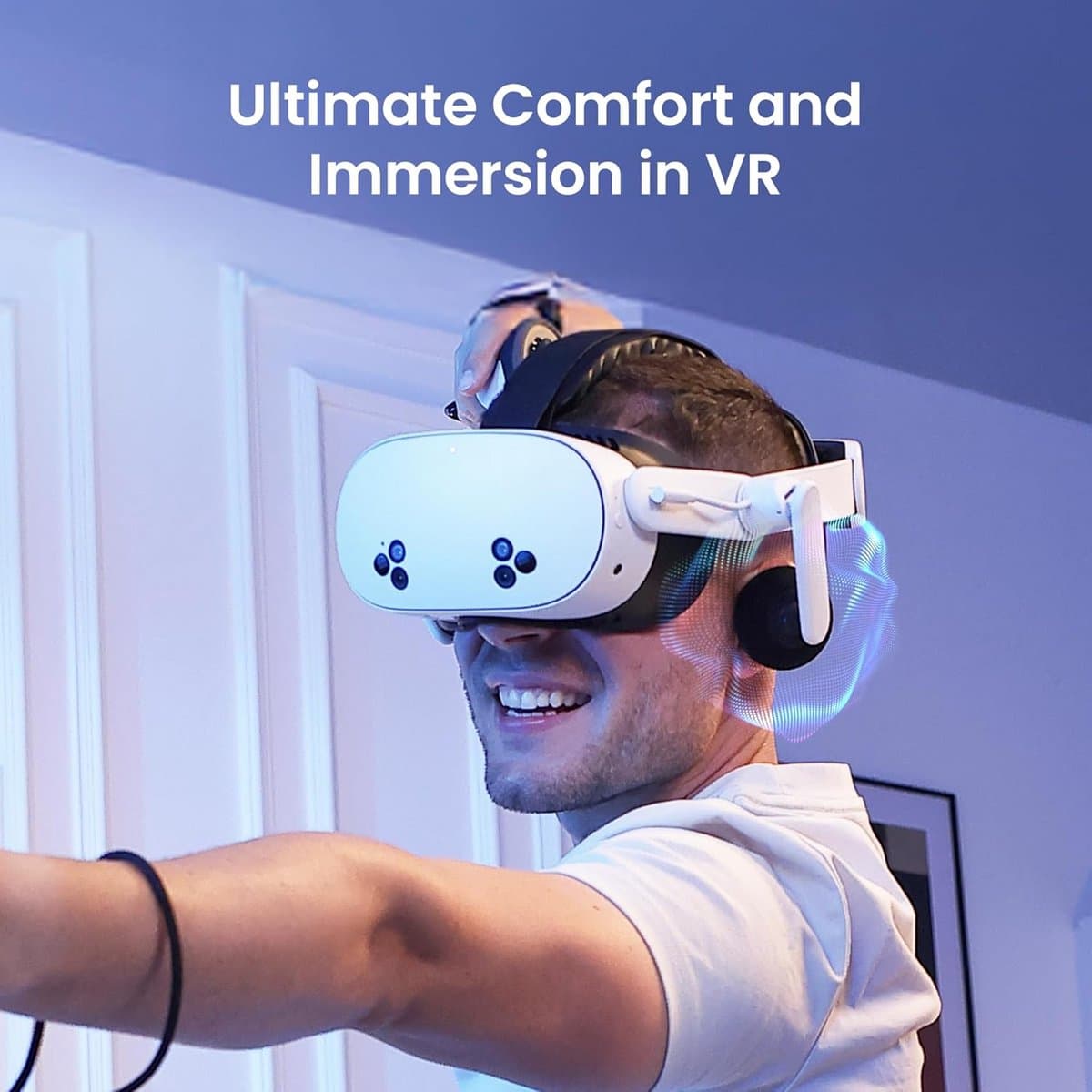 Comfortabele Audio Headset Band met Accu voor Meta/Oculus Quest 3/3S - Dual Snel Oplaadbaar thumbnail 3