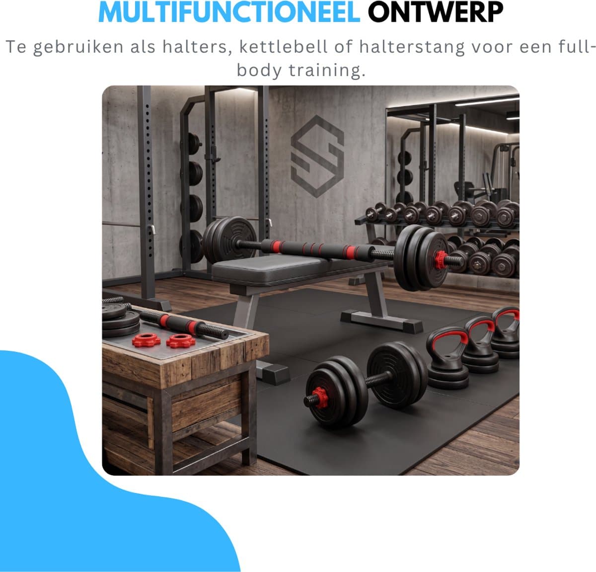 Truskore Halterset 20 KG - Dumbbell - Kettlebell - Gewichten Set - Opdruksteunen - Verstelbare Dumbells Set - Dumbbells - Dumbbell Set - Zwart/Rood thumbnail 7