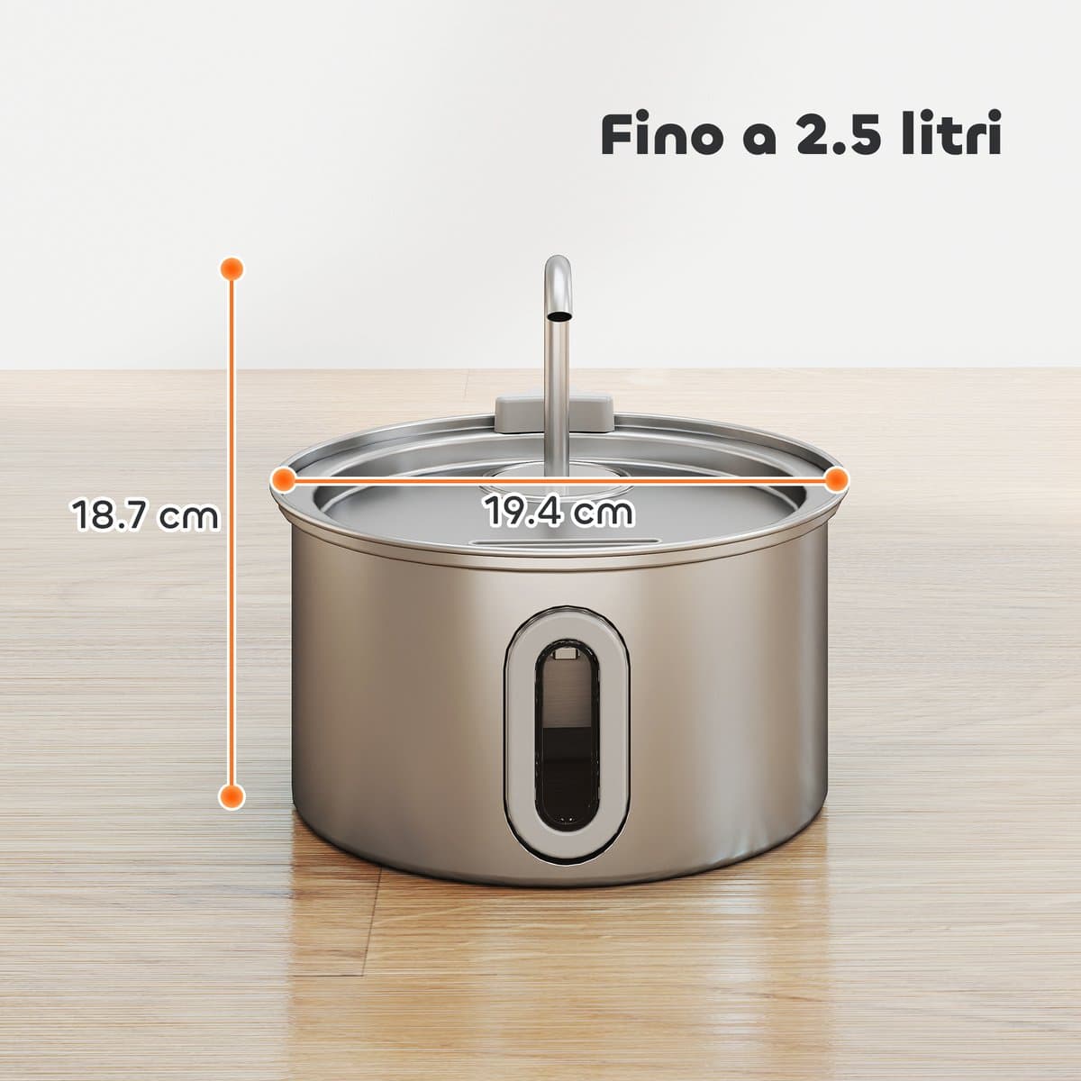 2,5 l RVS kattenwaterfontein met led en 2 standen thumbnail 4