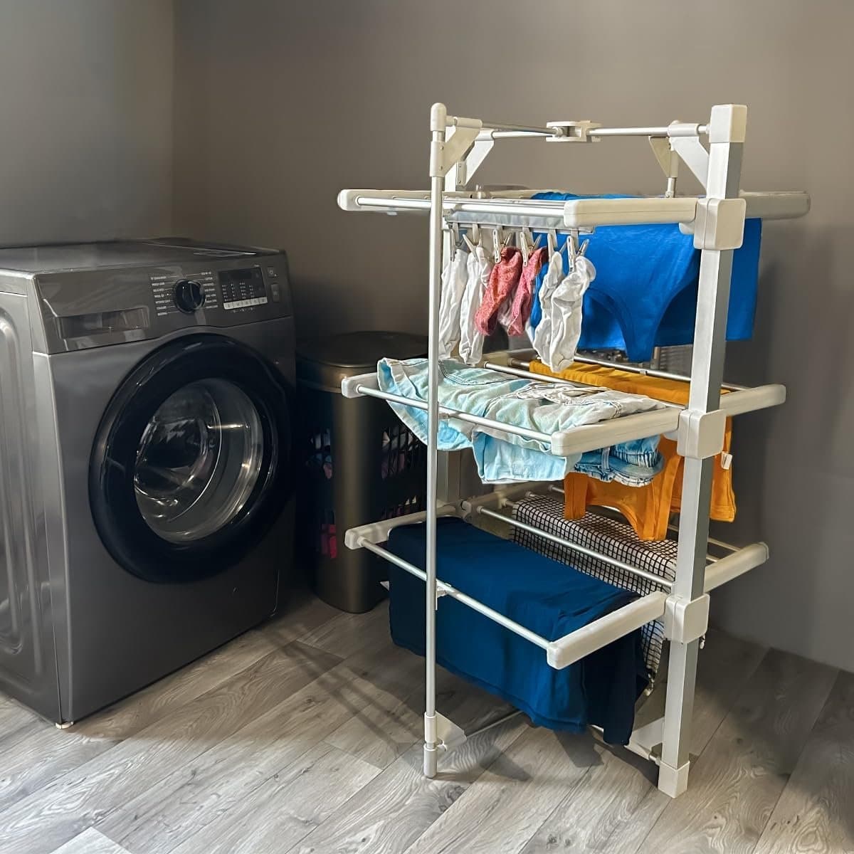 Electric Heated Dryer Drying Racks 3 Layers 21m Drying Rack 15kg Capacity 50-55°C 220W Indoor Clothes Rack Foldable and Portable Clothes Rack 24 Rack Energy Efficient Quick Dry 6 Clothes Pegs thumbnail 3