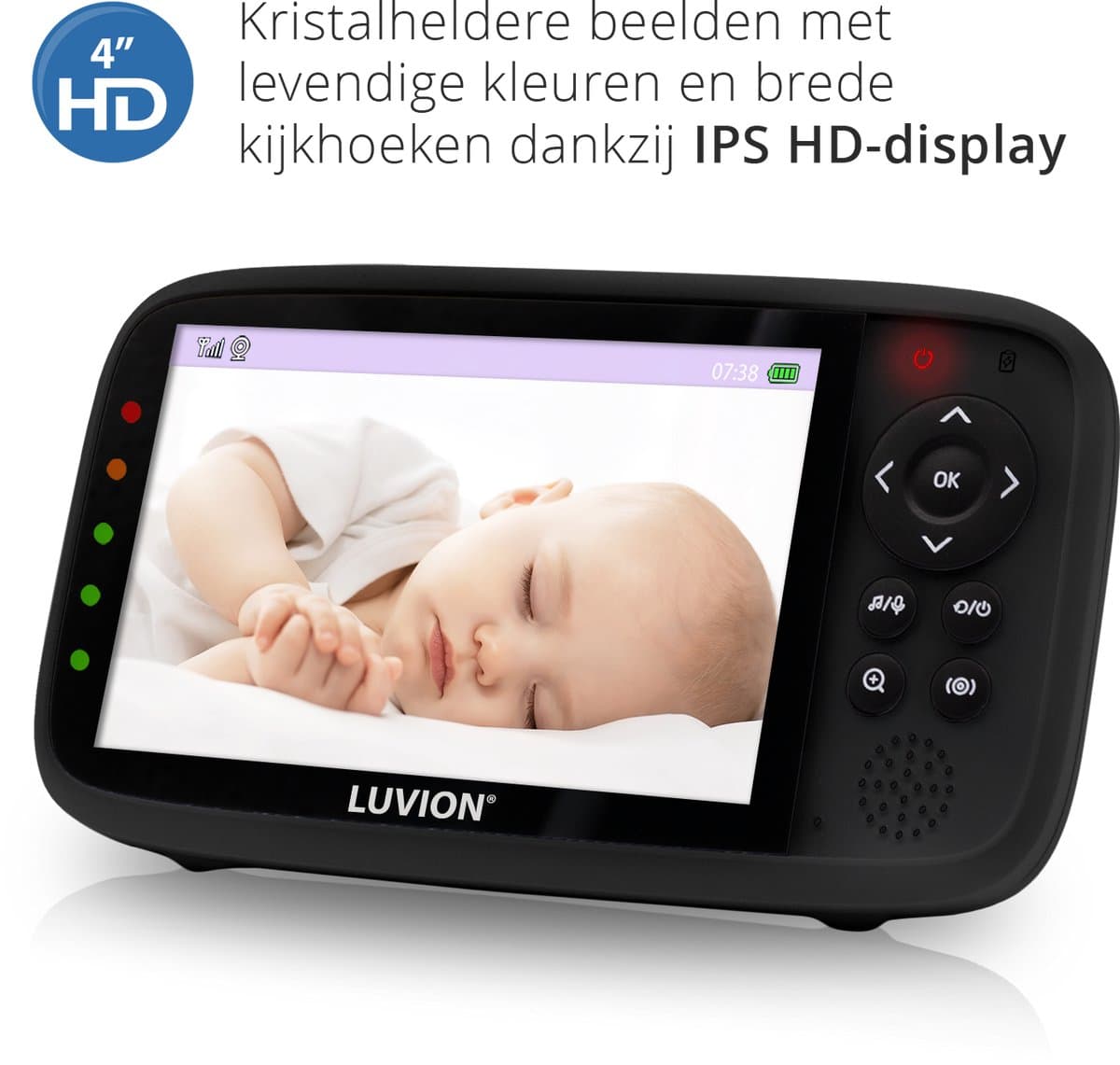 LUVION® Essential 2 Black Babyphone - Babyfoon met Camera - Uitbreidbaar tot 4 Baby Camera's - Premium Baby Monitor thumbnail 6