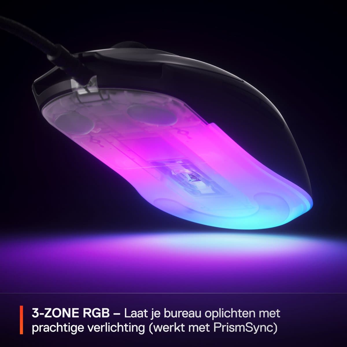 SteelSeries Rival 3 Gen 2 - Bedrade Gaming Muis - 3-zone RGB - Zwart thumbnail 4