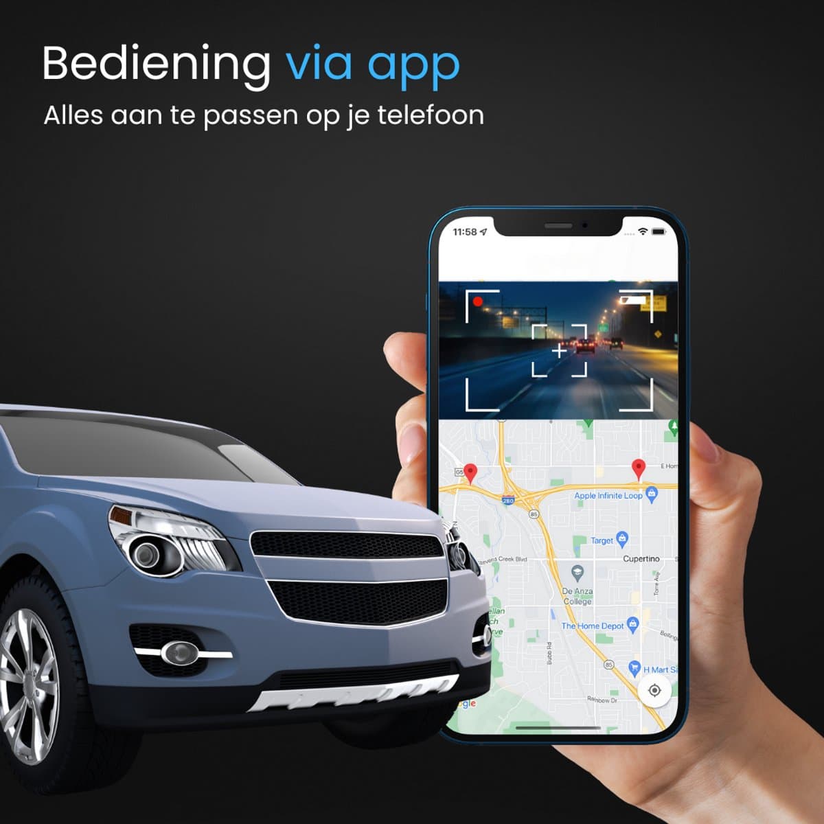 Clerby C1 Pro - Dual Dashcam 4K & 1080p - WiFi - GPS - Nachtzicht - Loop Opname - Inclusief App thumbnail 2